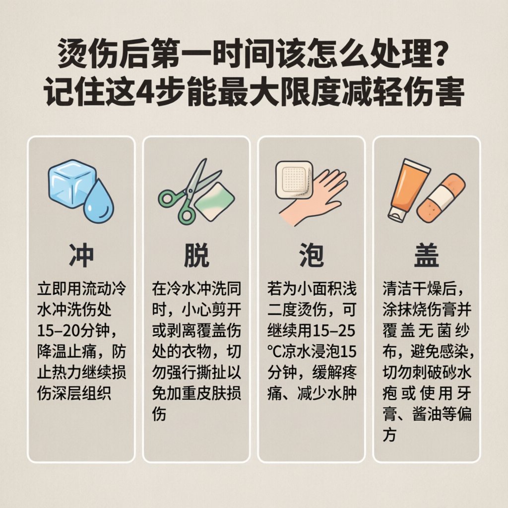 烫伤后第一时间该怎么处理？记住这4步能最大限度减轻伤害