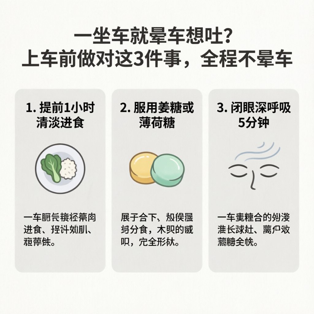 一坐车就晕车想吐?上车前做对这3件事,全程不晕车