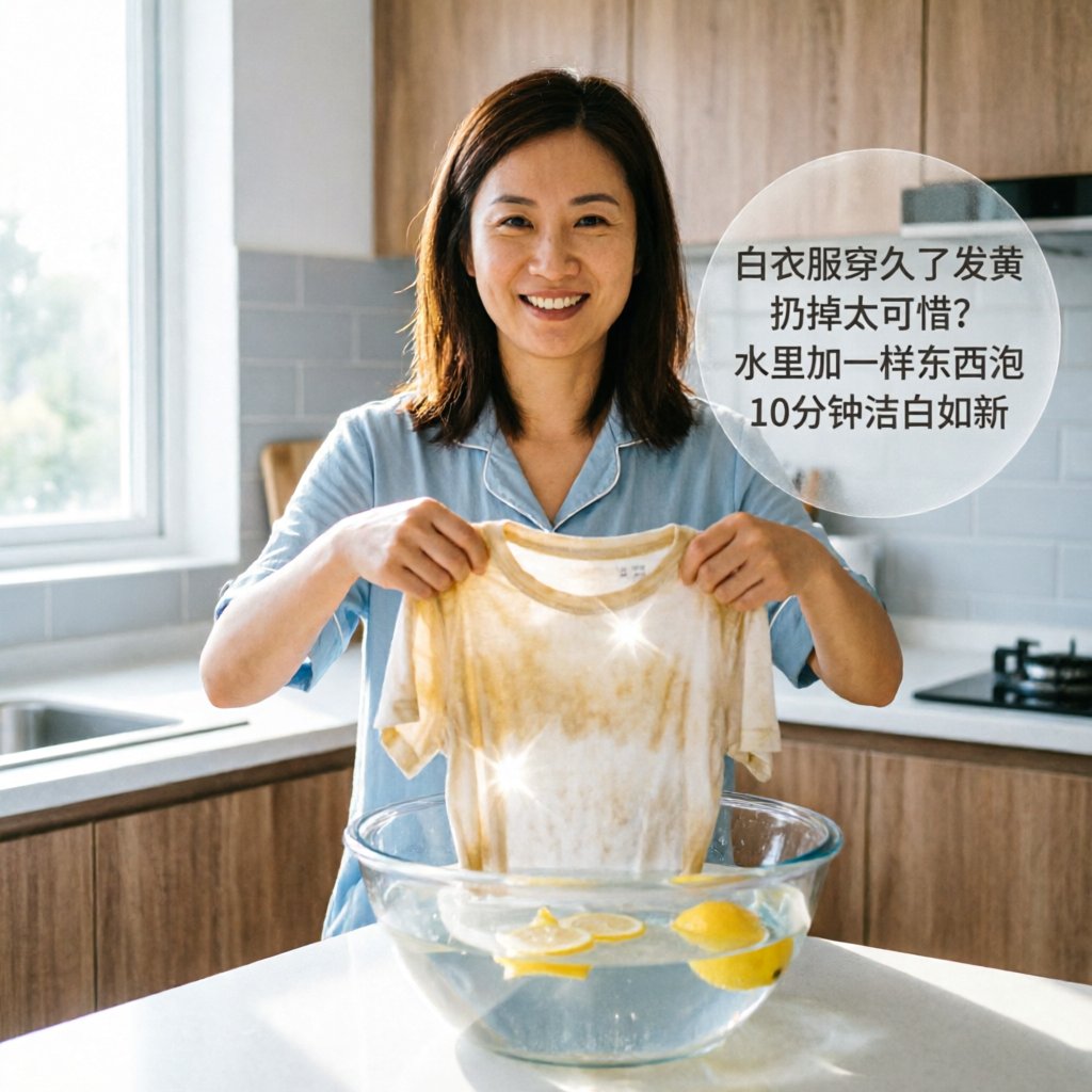 白衣服穿久了发黄扔掉太可惜？水里加一样东西泡10分钟洁白如新