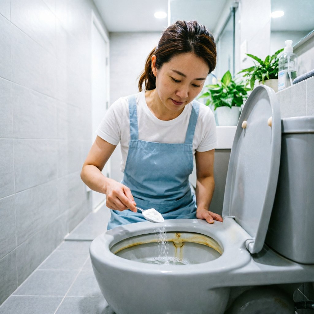 马桶发黄有异味？不用刷子，倒一勺这个立刻变白