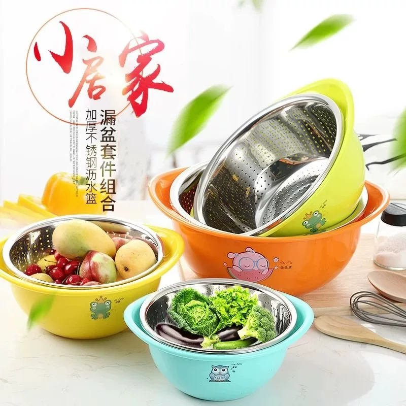 用了挺久的不锈钢洗菜沥水篮两件套，说几句大实话