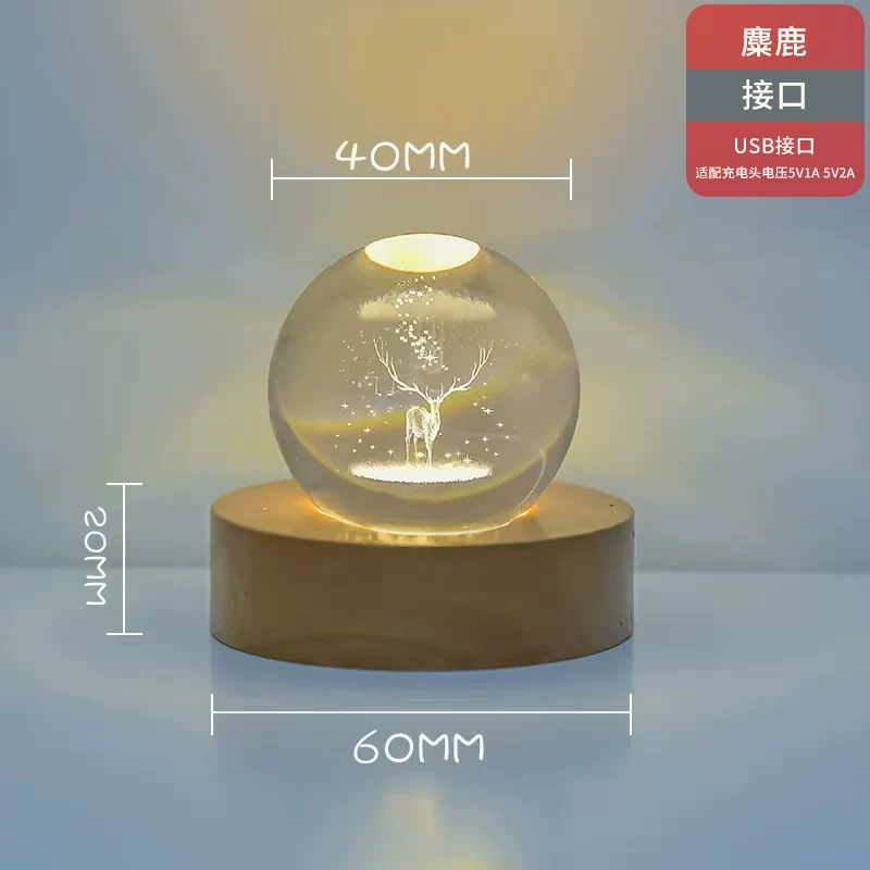 我买了三款暖光麋鹿水晶球小夜灯实测，结果有点意外